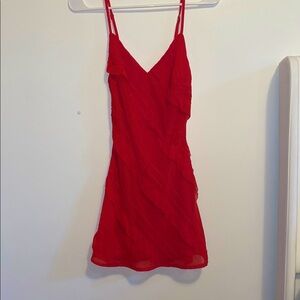 red princess poly mini dress NEW WITH TAGS